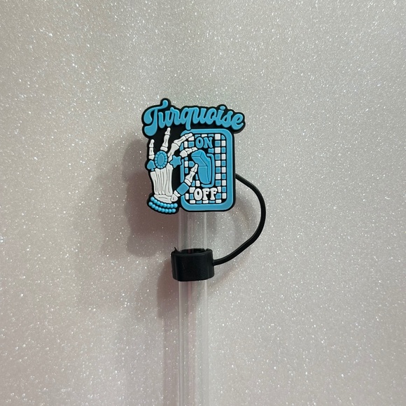 Turquoise Western Straw Topper - Picture 2 of 2